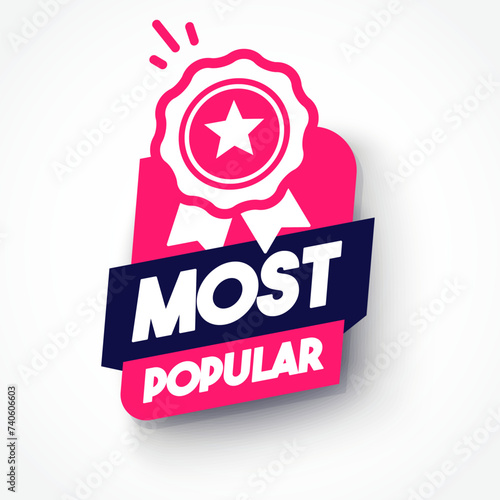 Dynamic Label With Medal Icon And Text Most Popular