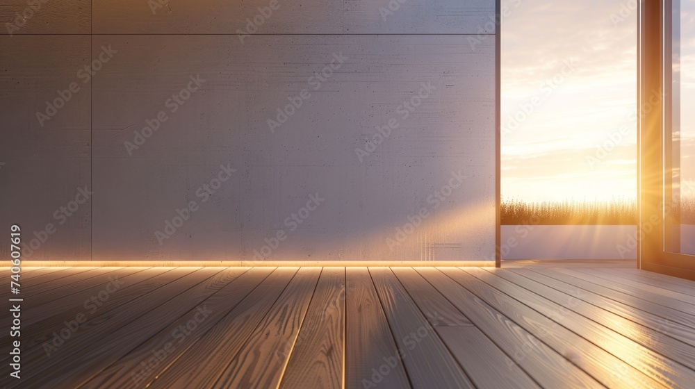Sunset Light in a Modern Room, perfect for interior design and architectural visualization