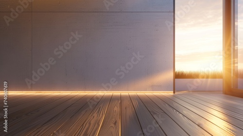 Sunset Light in a Modern Room  perfect for interior design and architectural visualization