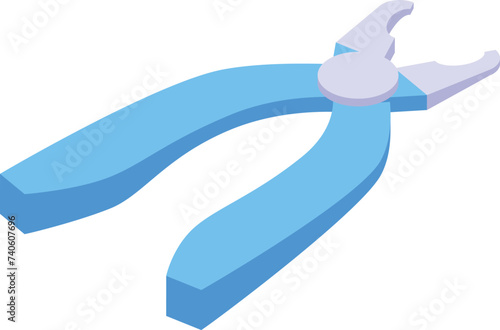 Steel claw cutter icon isometric vector. Clippers metal. Object care tool