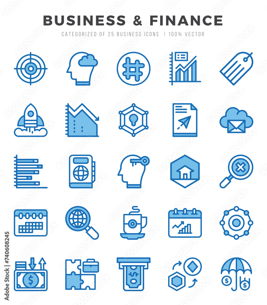Business & Finance Icon Pack 25 Vector Symbols for Web Design. Business & Finance Icon Pack 25 Vector Symbols for Web Design.