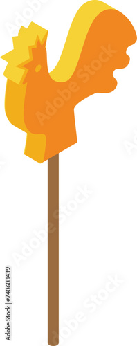 Sweet candy cock icon isometric vector. Pancake week. Happy celebration