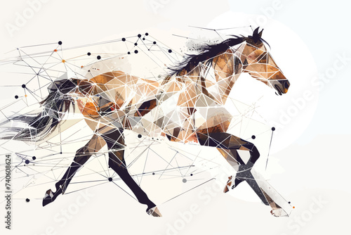 a horse is depicted in a graphic style photo