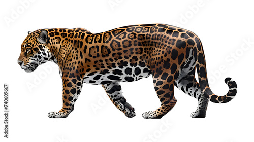 A Jaguar, its aggressive stance captured, transparent background photo