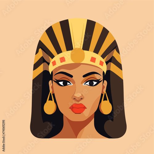 vector flat african cleopatra illustration