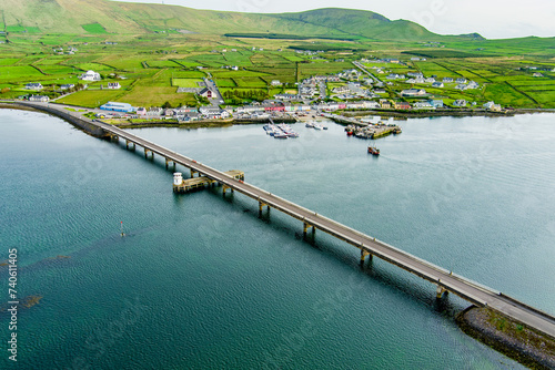 Maurice O'Neill Memorial Bridge, a bridge connecting Portmagee town and Valentia Island, county Kerry, Ireland. photo