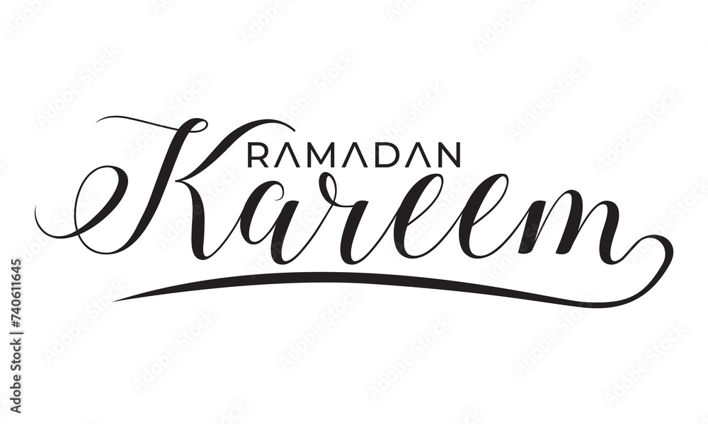 ramadan kareem text design vector on white background