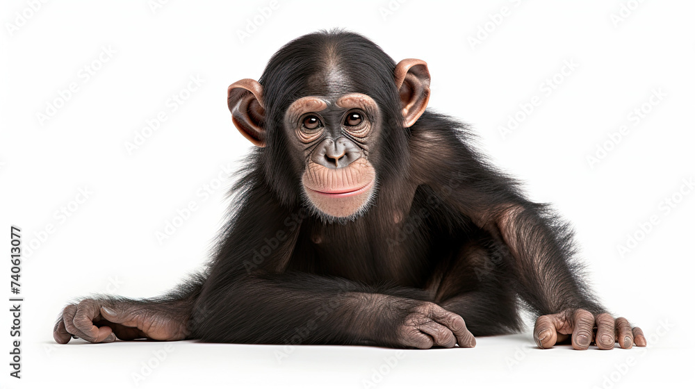 Naklejka premium Chimpanzee isolated on white background
