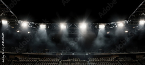 Stadium lights. isolated on black background