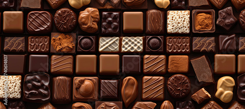 Variety Of Random Chocolates Background photo