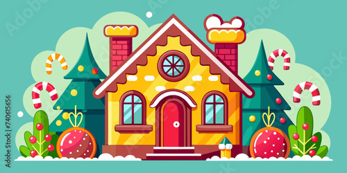 Gingerbread House Illustration - Whimsical Details © Waseem