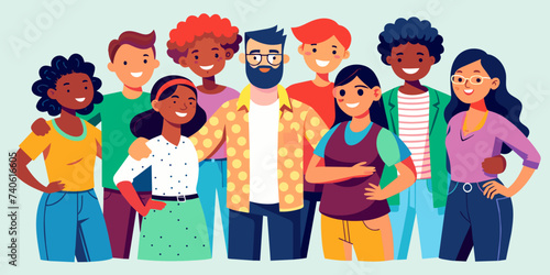 Diverse Group of Friends with Linked Arms