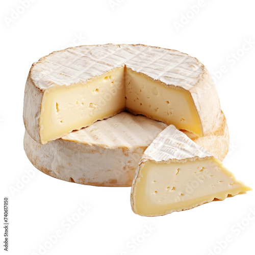 Neufchatel cheese isolated on transparent background