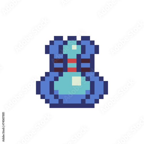Bowling pixel art icon, skittles game assets. Icon for websites, web design, mobile app. 8-bit sprite. Isolated vector illustration. 