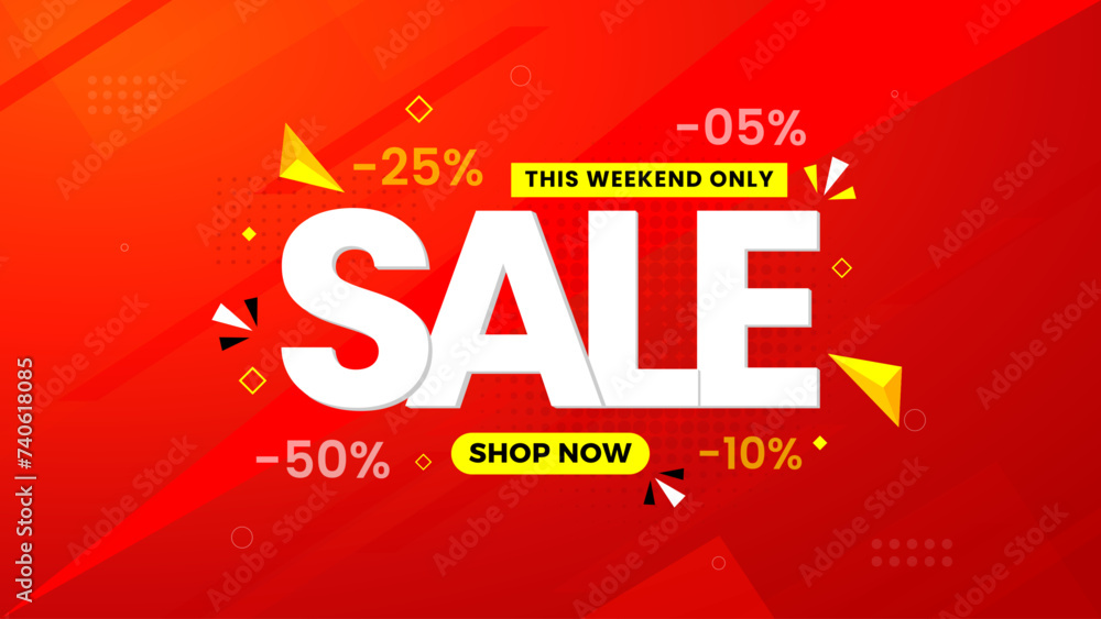 Sale Banner vector template. Offer Sale label and discounts background. Discount Promotion marketing poster design for web and Social. Sale Banner vector template. Offer Sale label and discounts background. Discount Promotion marketing poster design for web and Social.