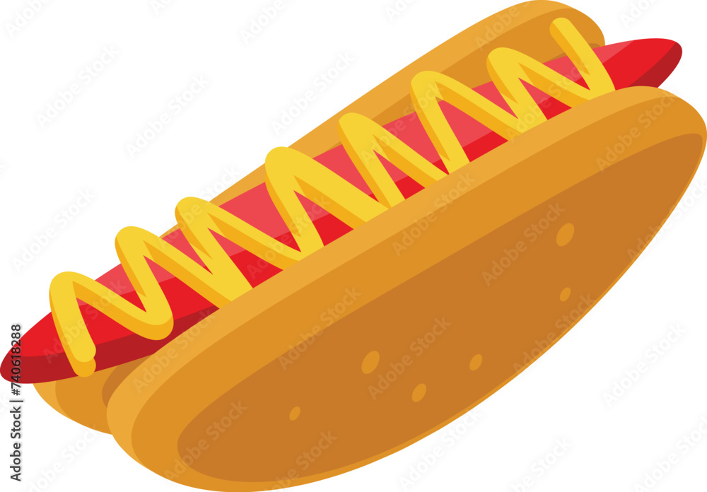 Hot dog food icon isometric vector. New york city. Street journey Hot dog food icon isometric vector. New york city. Street journey