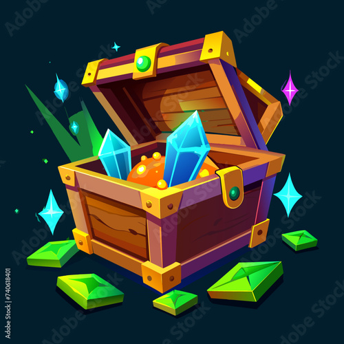 Open Treasure Chest with Glowing Contents