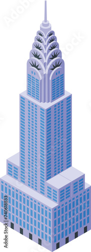 Skyline new york building icon isometric vector. Landmark subway. Travel journey