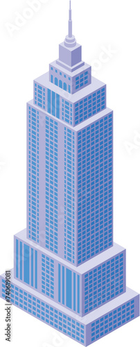 City building icon isometric vector. New York landmark. Usa country