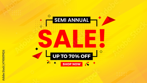 Sale Banner vector template. Offer Sale label and discounts background. Discount Promotion marketing poster design for web and Social.