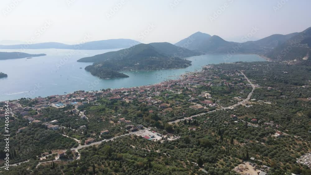 Amazing Aerial panoramic view of coastline of Lefkada, Ionian Islands, Greece Amazing Aerial panoramic view of coastline of Lefkada, Ionian Islands, Greece