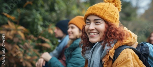 Portrait of a Beautiful Woman with Striking Red Hair Looking Away in a Dreamy Fashion