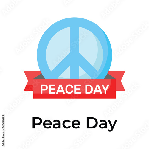 World peace day icon design, ready to use editable vector