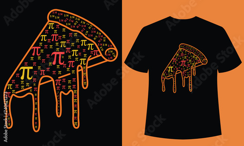 pizza pi day t shirt design template