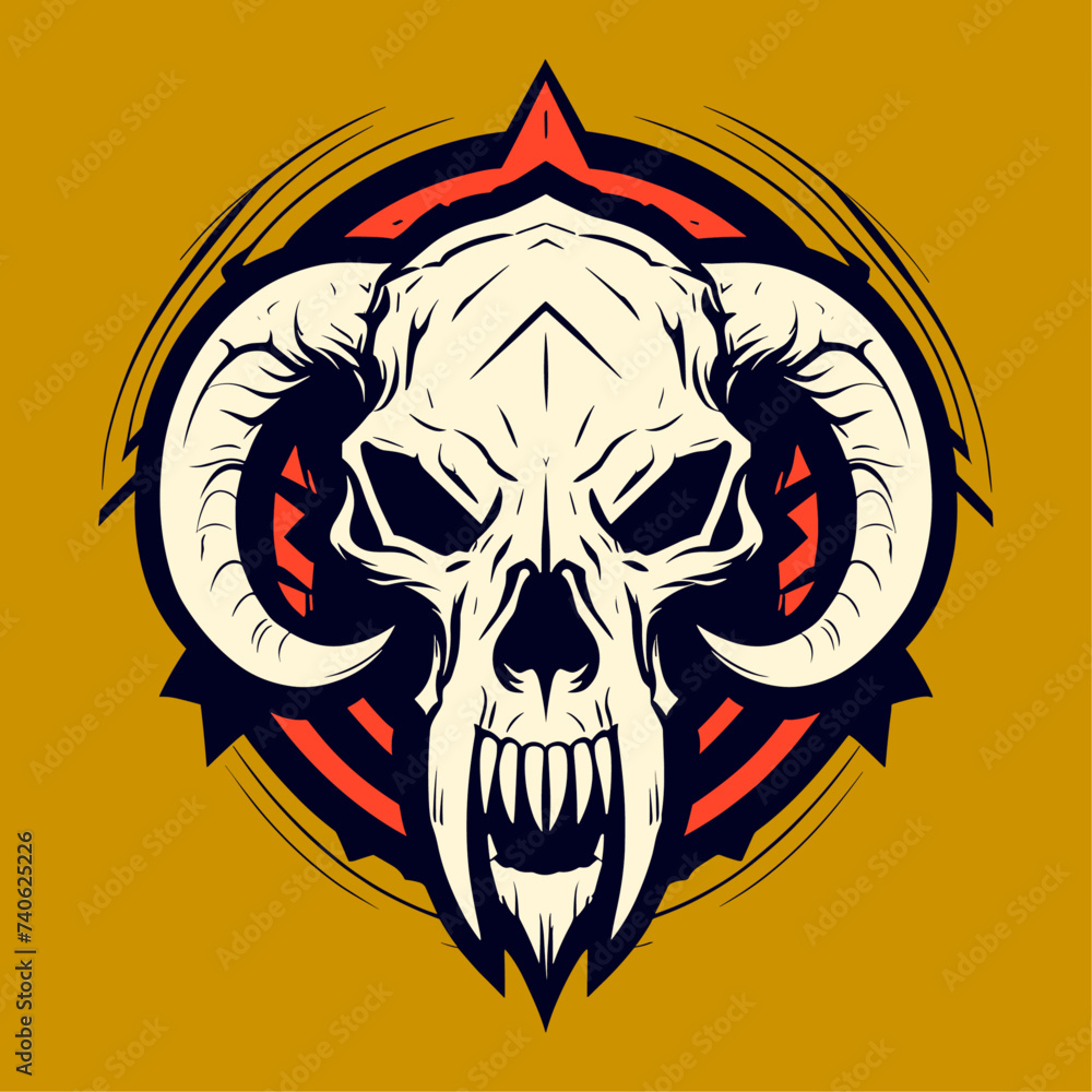Fototapeta premium mammoth skull vector art illustration