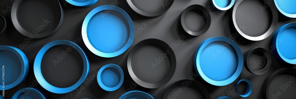 Abstract background geometric circle black and blue Abstract background geometric circle black and blue