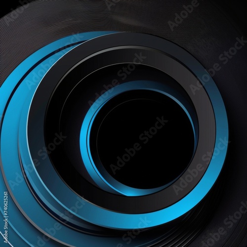 Abstract background geometric circle black and blue