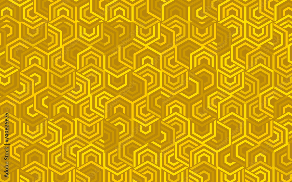 Fototapeta premium geometric polygon gold seamless pattern