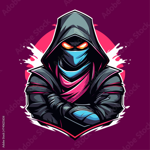 ninja man mask mascot logo