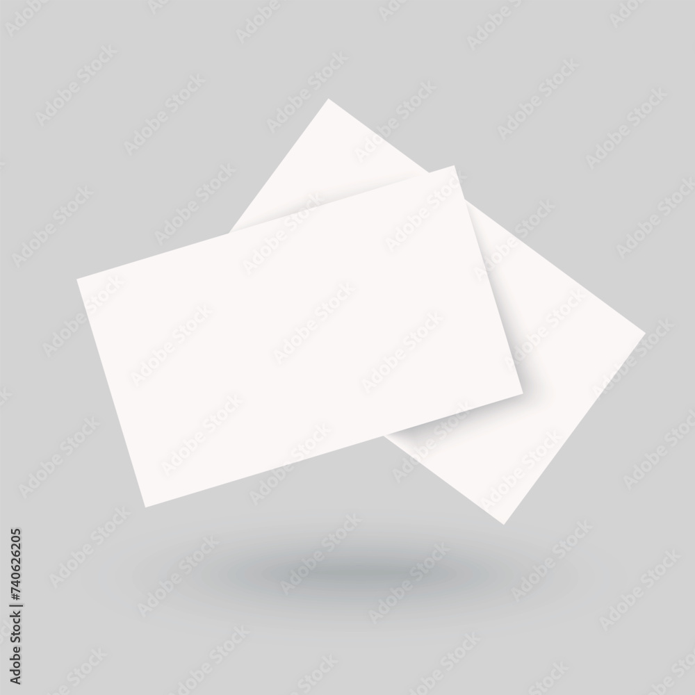Vector realistic paper cards mock up with shadow on transparent background. Vector realistic paper cards mock up with shadow on transparent background.