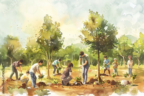 Planting trees, earth, hopeful future © Franz Rainer