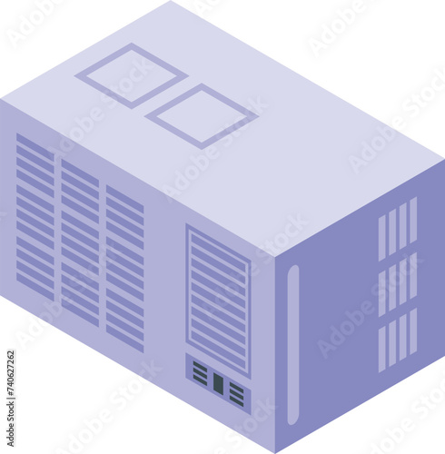 Inverter box icon isometric vector. House power energy. Controller battery