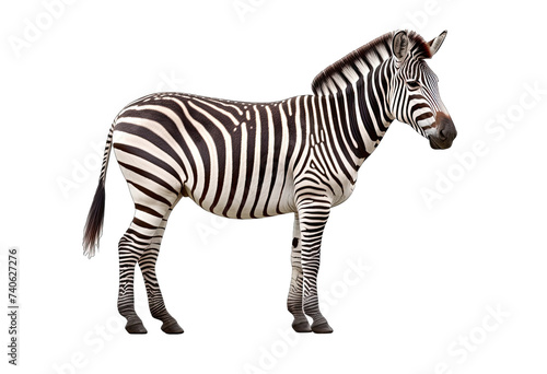 Zebra isolated on white transparent background