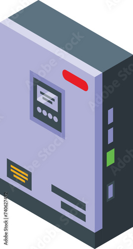 Wall inverter icon isometric vector. House power energy. Converter panel