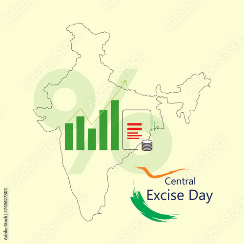 Central Excise Day India Vector, illustration.