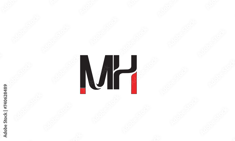 Obraz premium MH, HM, M , H , Abstract Letters Logo Monogram 