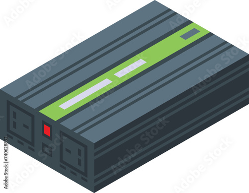 Car inverter icon isometric vector. Power energy source. Portable smart
