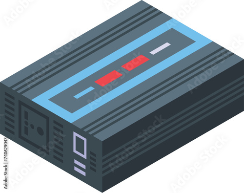 Sun energy inverter icon isometric vector. Nature power. House controller