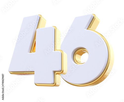 3D Gold Number 46