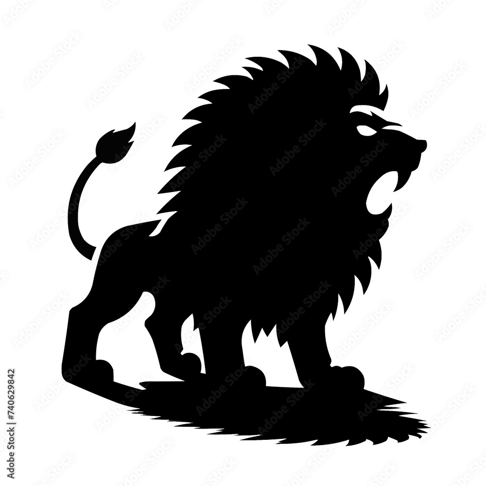 Fototapeta premium lion, vector style, icon, simple drawing, minimalism, on a white background