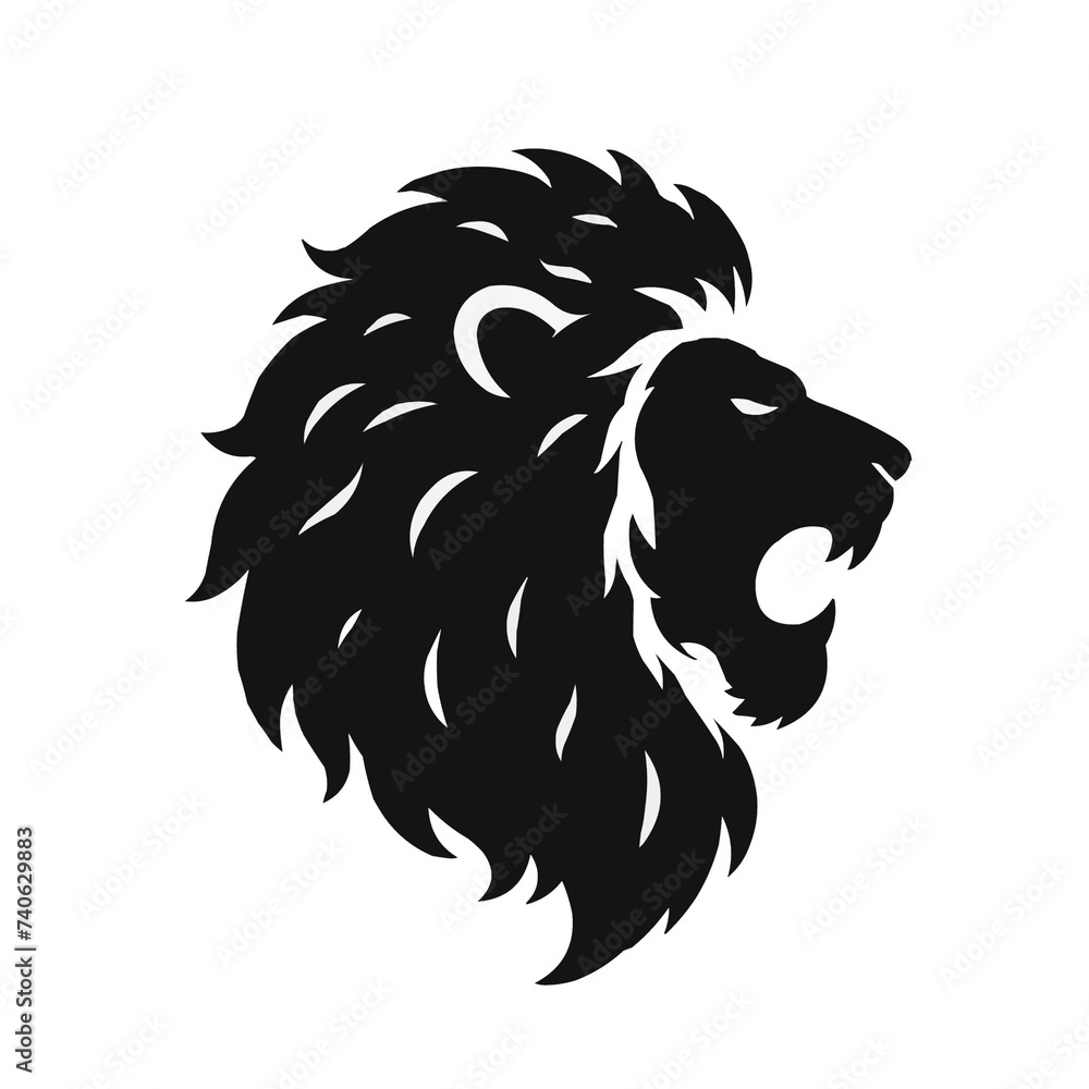 Fototapeta premium lion, vector style, icon, simple drawing, minimalism, on a white background