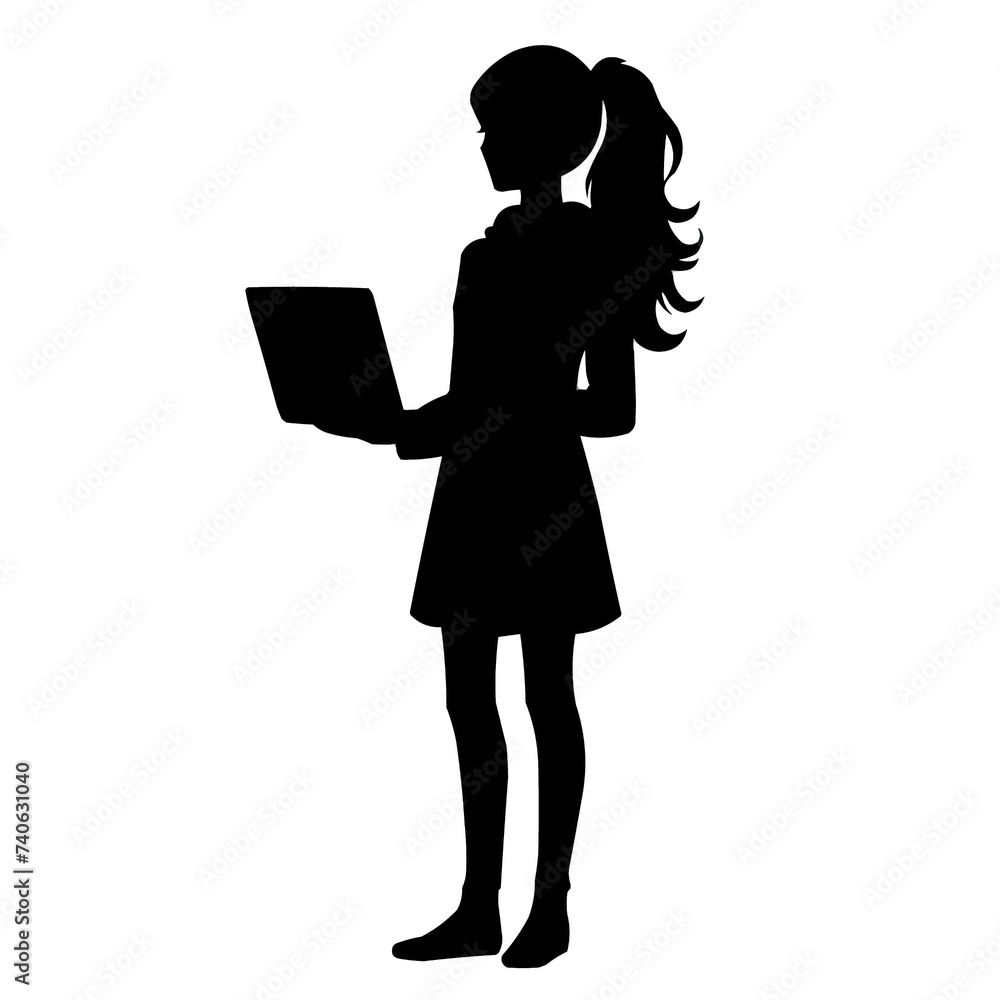 girl laptop, silhouette in vector style, simple drawing, minimalism, on a white background silhouette of a woman with a laptop girl laptop, silhouette in vector style, simple drawing, minimalism, on a white background silhouette of a woman with a laptop