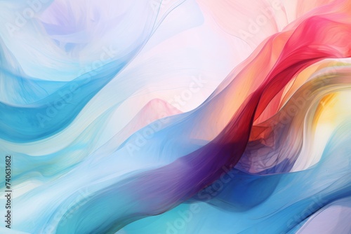 Abstract Liquid Color Waves Resembling Brushstrokes, Adding an Artistic and Painterly Touch to the Background, Generative AI