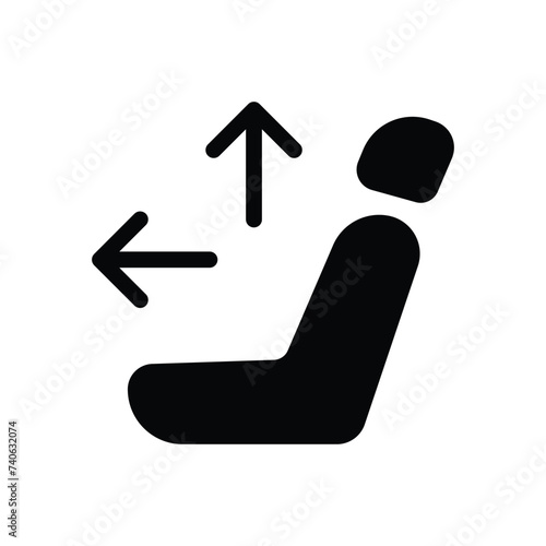 Seat Position Control vector icon. Isolated Car seat controller button sign.