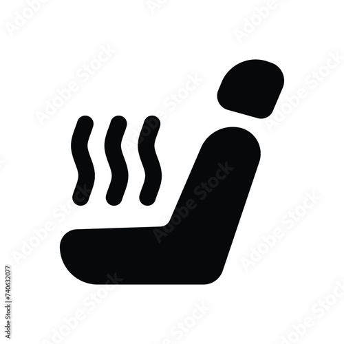 Car seat heater button icon design.