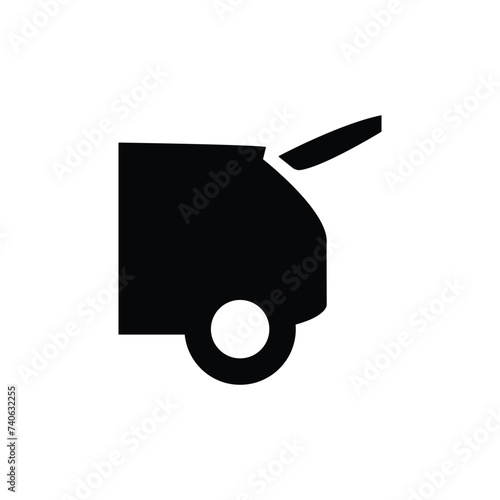 Heated steering wheel vector button icon design.Car Trunk Unlock Push Button vector sign. Isolated symbol for unlocking a car trunk with a push button